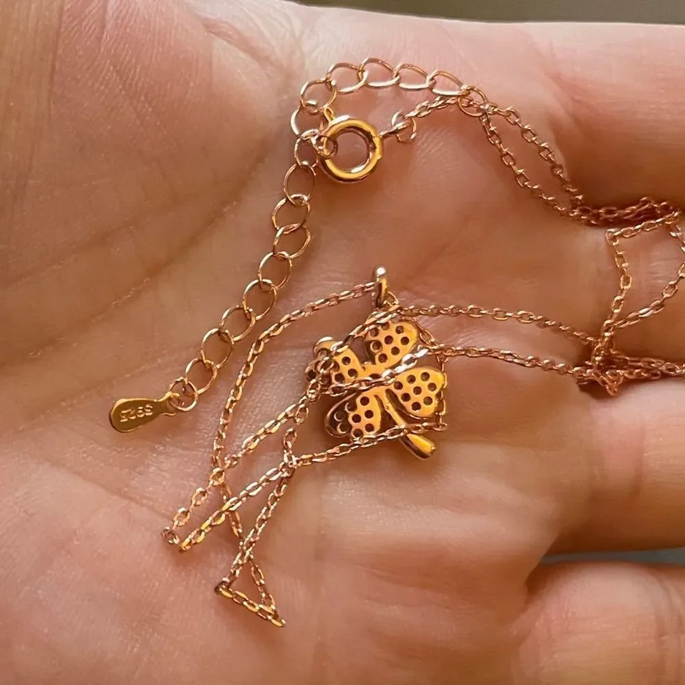 The Lucky Charm Pendant necklace in 18k rose gold over silver